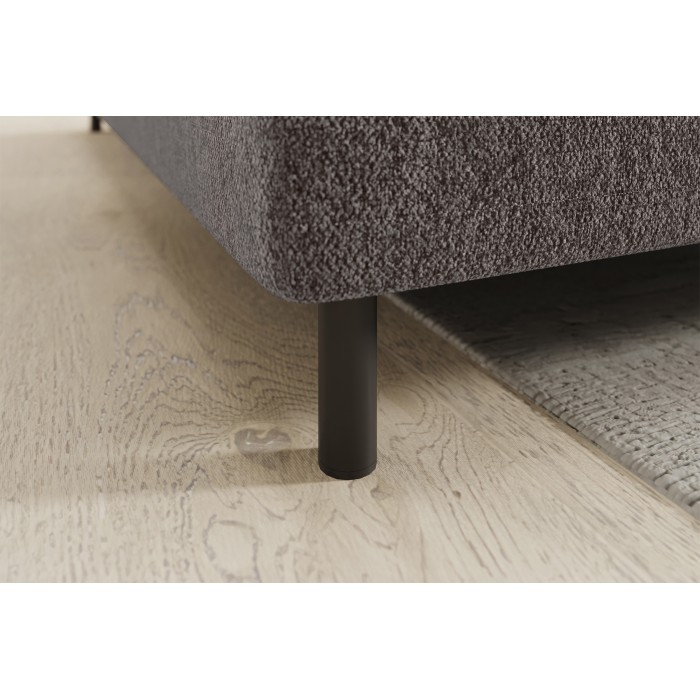 Canapé d’angle gauche convertible BARNEA 208 cm marron avec rangement 