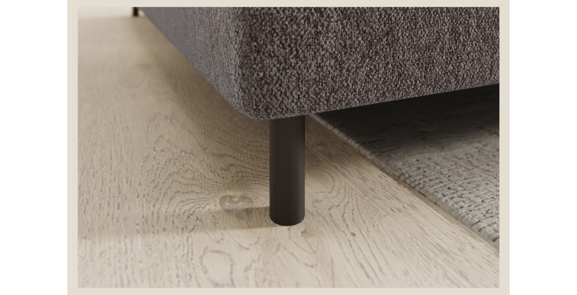 Canapé d’angle gauche convertible BARNEA 208 cm marron avec rangement 