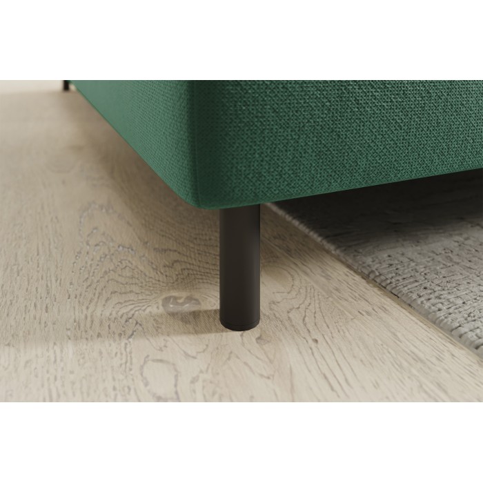 Canapé d’angle gauche convertible BARNEA 208 cm vert foncé avec rangement 