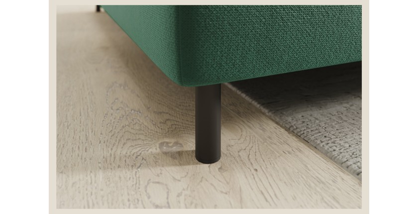 Canapé d’angle gauche convertible BARNEA 208 cm vert foncé avec rangement 