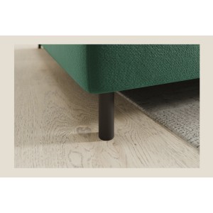 Canapé d’angle gauche convertible BARNEA 208 cm vert foncé avec rangement 