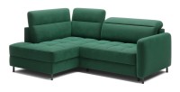 Canapé d’angle gauche convertible BARNEA 208 cm vert foncé avec rangement 