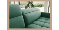 Canapé d’angle gauche convertible BARNEA 208 cm vert foncé avec rangement 