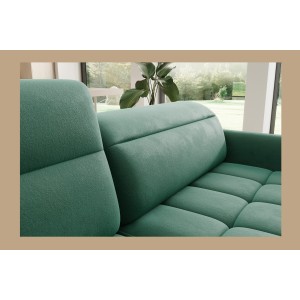 Canapé d’angle gauche convertible BARNEA 208 cm vert foncé avec rangement 