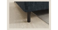 Canapé d’angle gauche convertible BARNEA 208 cm bleu foncé avec rangement 