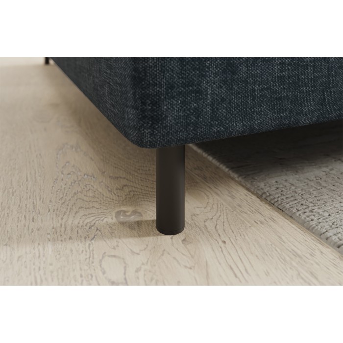 Canapé d’angle gauche convertible BARNEA 208 cm bleu foncé avec rangement 