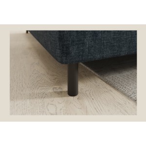 Canapé d’angle gauche convertible BARNEA 208 cm bleu foncé avec rangement 
