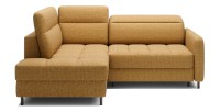 Canapé d’angle gauche convertible BARNEA 208 cm camel avec rangement 