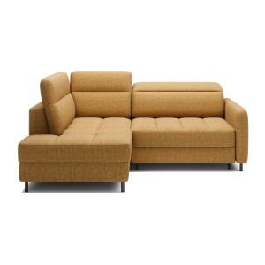 Canapé d’angle gauche convertible BARNEA 208 cm camel avec rangement 