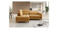 Canapé d’angle gauche convertible BARNEA 208 cm camel avec rangement 