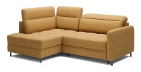 Canapé d’angle gauche convertible BARNEA 208 cm camel avec rangement 