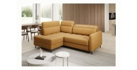 Canapé d’angle gauche convertible BARNEA 208 cm camel avec rangement 