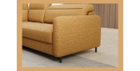 Canapé d’angle gauche convertible BARNEA 208 cm camel avec rangement 