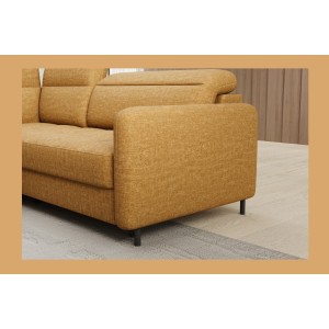 Canapé d’angle gauche convertible BARNEA 208 cm camel avec rangement 