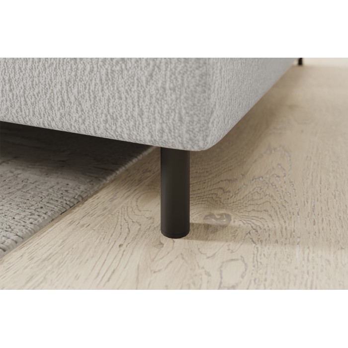Canapé d’angle droit convertible BARNEA 208 cm blanc chenille avec rangement 