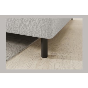 Canapé d’angle droit convertible BARNEA 208 cm blanc chenille avec rangement 