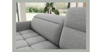 Canapé d’angle droit convertible BARNEA 208 cm gris chiné avec rangement 