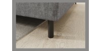 Canapé d’angle droit convertible BARNEA 208 cm gris chiné avec rangement 