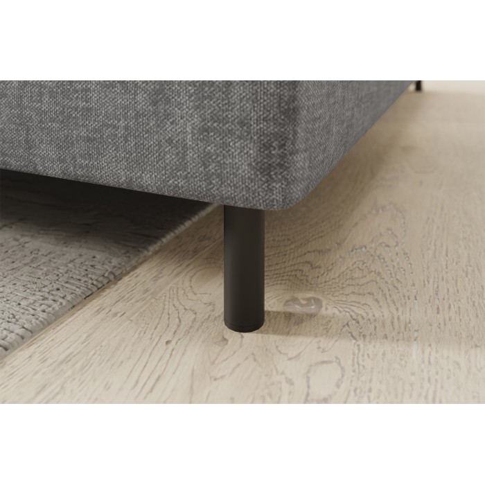 Canapé d’angle droit convertible BARNEA 208 cm gris chiné avec rangement 