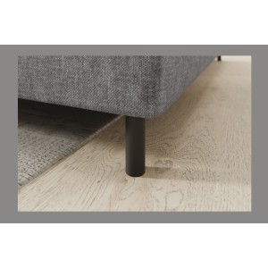 Canapé d’angle droit convertible BARNEA 208 cm gris chiné avec rangement 