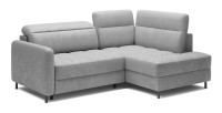 Canapé d’angle droit convertible BARNEA 208 cm gris clair avec rangement 