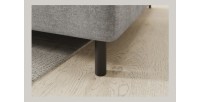Canapé d’angle droit convertible BARNEA 208 cm gris clair avec rangement 