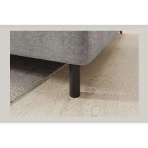 Canapé d’angle droit convertible BARNEA 208 cm gris clair avec rangement 
