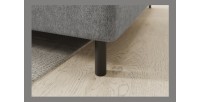 Canapé d’angle droit convertible BARNEA 208 cm gris clair avec rangement 