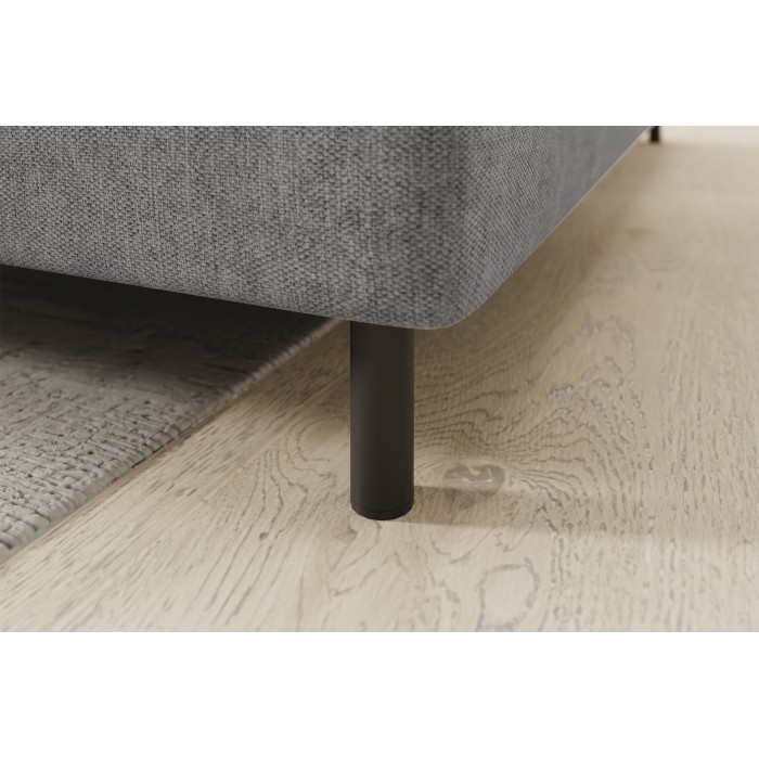 Canapé d’angle droit convertible BARNEA 208 cm gris clair avec rangement 