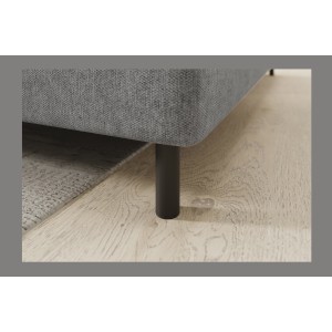 Canapé d’angle droit convertible BARNEA 208 cm gris clair avec rangement 