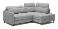 Canapé d’angle droit convertible BARNEA 208 cm gris chiné avec rangement 