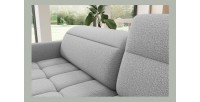 Canapé d’angle droit convertible BARNEA 208 cm gris chiné avec rangement 