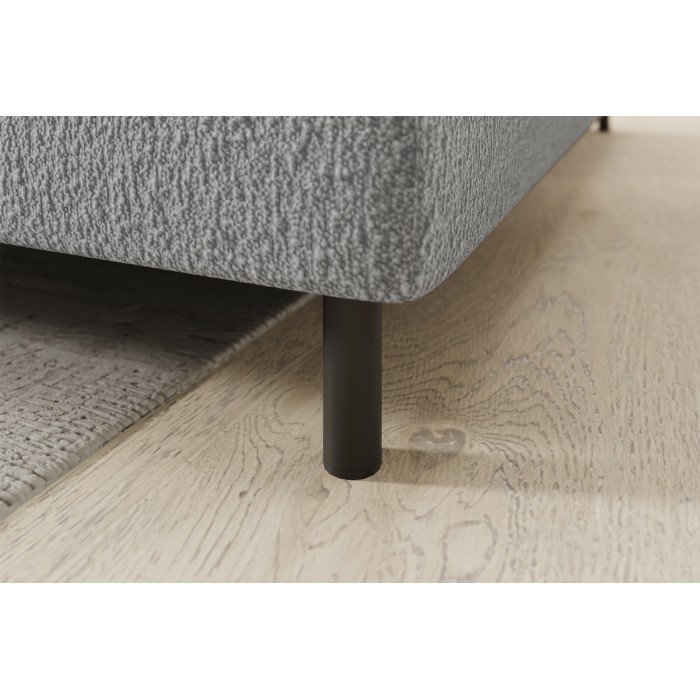 Canapé d’angle droit convertible BARNEA 208 cm gris chiné avec rangement 