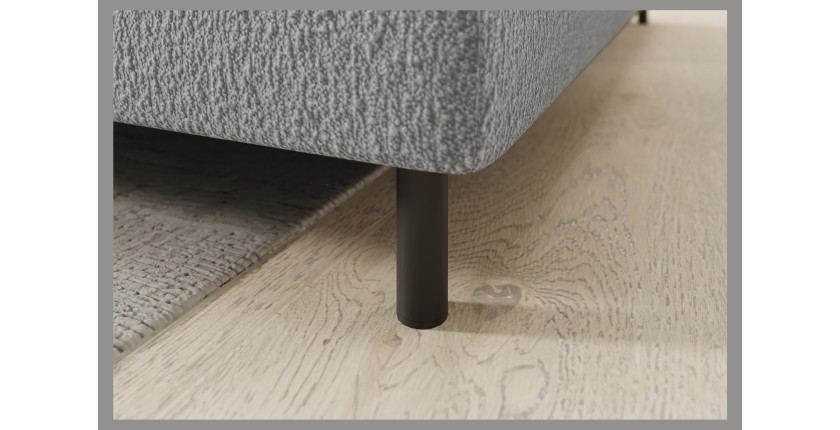 Canapé d’angle droit convertible BARNEA 208 cm gris chiné avec rangement 