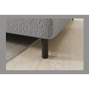 Canapé d’angle droit convertible BARNEA 208 cm gris chiné avec rangement 