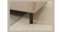Canapé d’angle droit convertible BARNEA 208 cm beige crème avec rangement 
