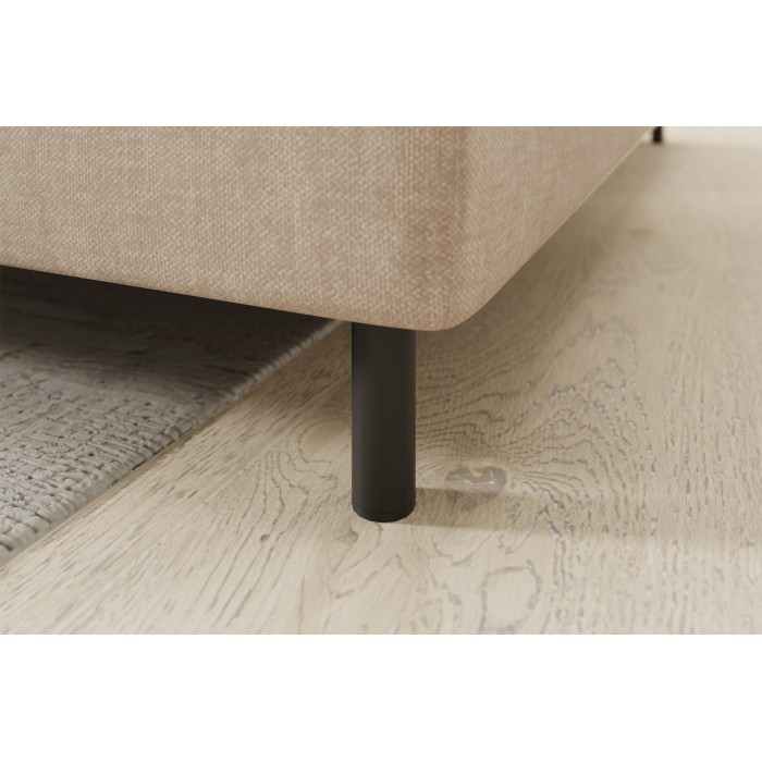 Canapé d’angle droit convertible BARNEA 208 cm beige crème avec rangement 