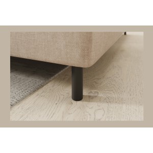 Canapé d’angle droit convertible BARNEA 208 cm beige crème avec rangement 