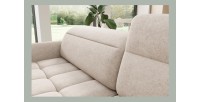 Canapé d’angle droit convertible BARNEA 208 cm beige crème avec rangement 