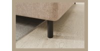Canapé d’angle droit convertible BARNEA 208 cm beige crème avec rangement 