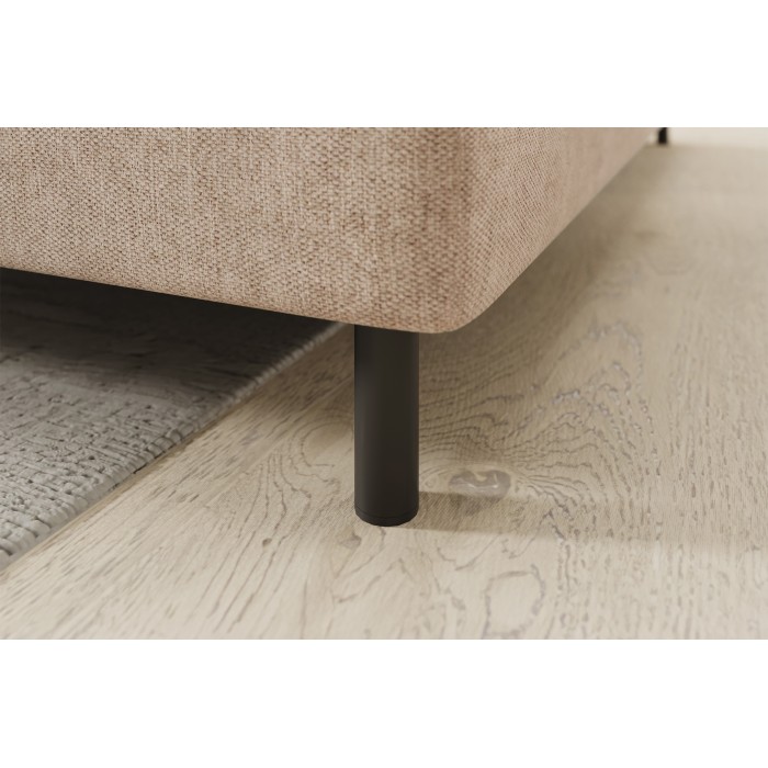 Canapé d’angle droit convertible BARNEA 208 cm beige crème avec rangement 