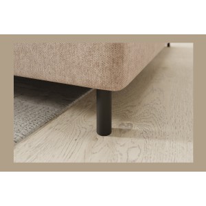 Canapé d’angle droit convertible BARNEA 208 cm beige crème avec rangement 