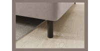 Canapé d’angle droit convertible BARNEA 208 cm beige crème avec rangement 