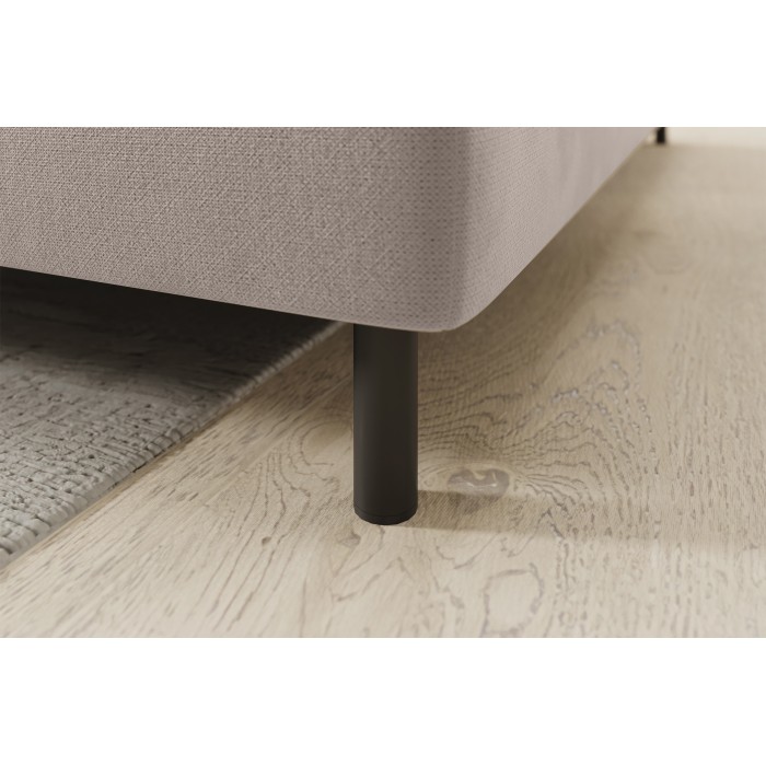 Canapé d’angle droit convertible BARNEA 208 cm beige crème avec rangement 