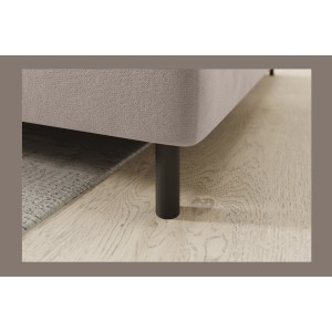 Canapé d’angle droit convertible BARNEA 208 cm beige crème avec rangement 