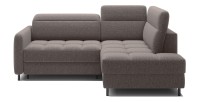 Canapé d’angle droit convertible BARNEA 208 cm marron avec rangement 