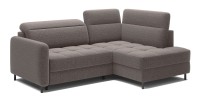 Canapé d’angle droit convertible BARNEA 208 cm marron avec rangement 