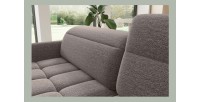 Canapé d’angle droit convertible BARNEA 208 cm marron avec rangement 
