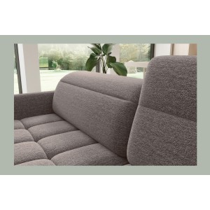 Canapé d’angle droit convertible BARNEA 208 cm marron avec rangement 