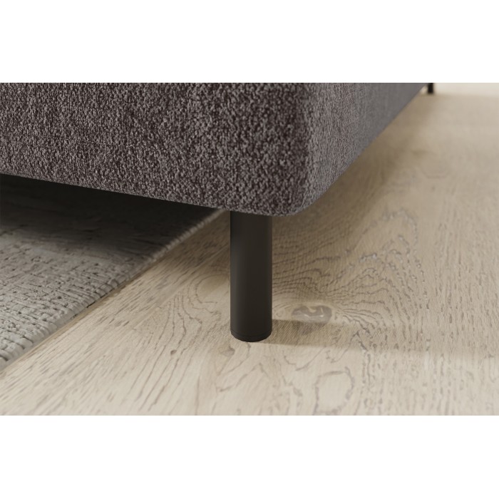 Canapé d’angle droit convertible BARNEA 208 cm marron avec rangement 